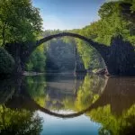 Antico Ponte a Specchio in un Lago