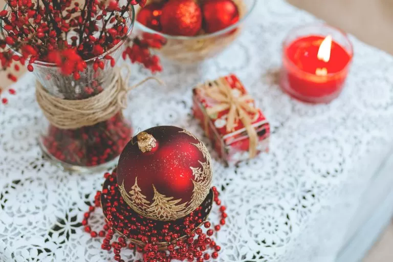 Palle di Natale Rosse dall’alto