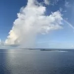 Isola di Fakarava dall’alto con Arcobaleno