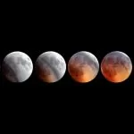 Luna in varie fasi di eclissi