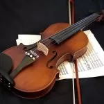 Violino che poggia su pentagramma